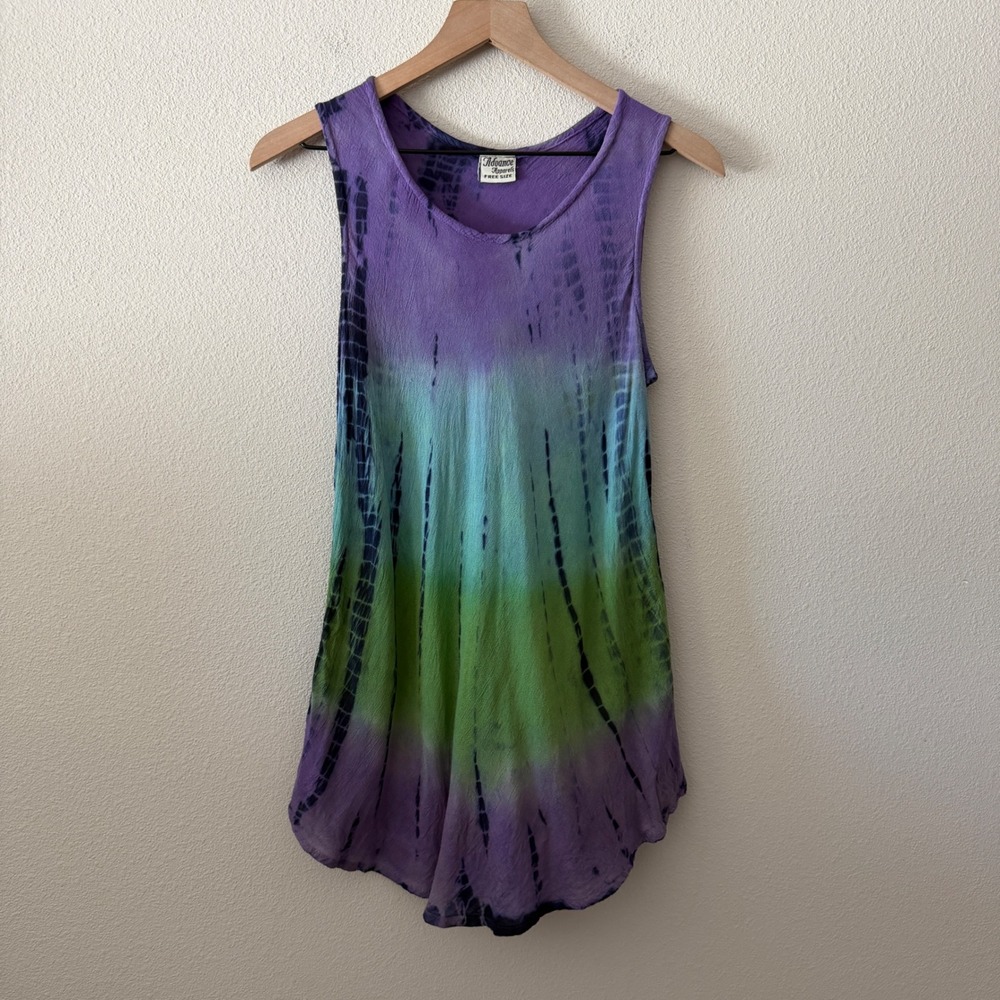 ADVANCE APPARELS Womens Tank Top Cover Up Boho Hippie Festival Tie Dye Free Size